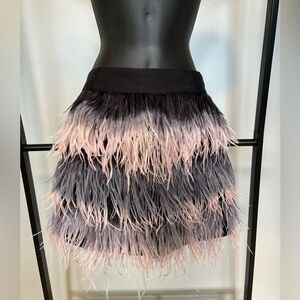 MILLY feather mini skirt
